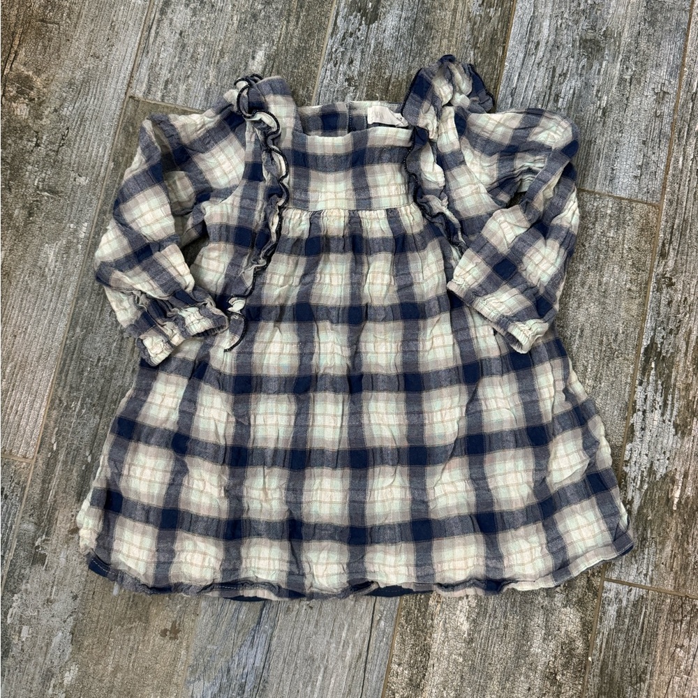 Zara long sleeve plaid dress